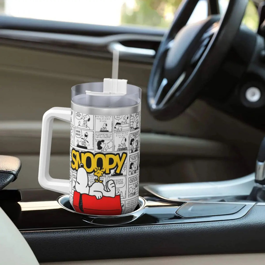 Tumbler Hot Drinks Water Bottle Portable Stainless Steel Coffee Mug A Peanuts Graphic Travel Mugs Cup