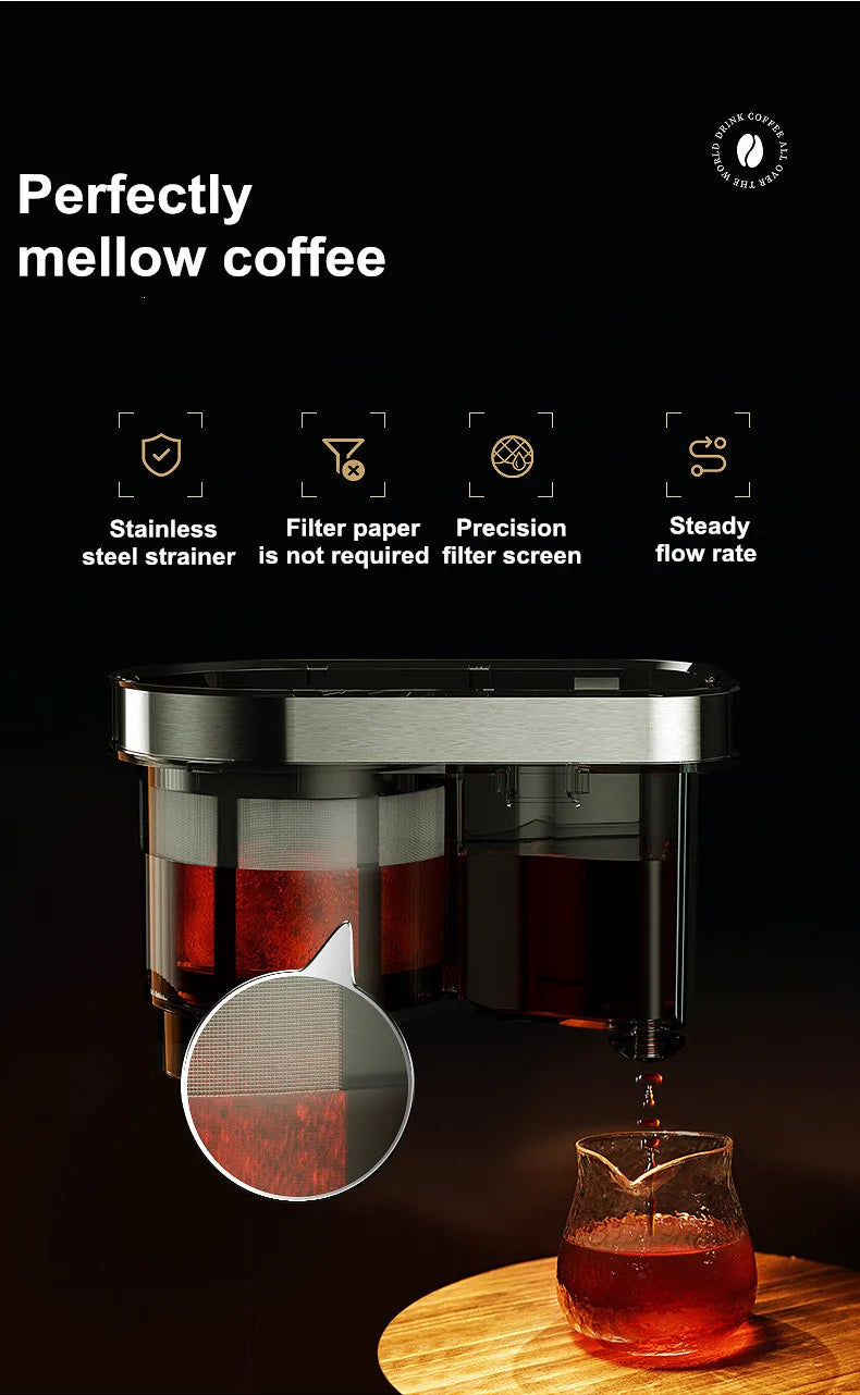 2 In1 Drip Coffee Machine Apply To Ground&Beans Home Appliances Dripping Coffee Maker With Digital Display&keep Warm