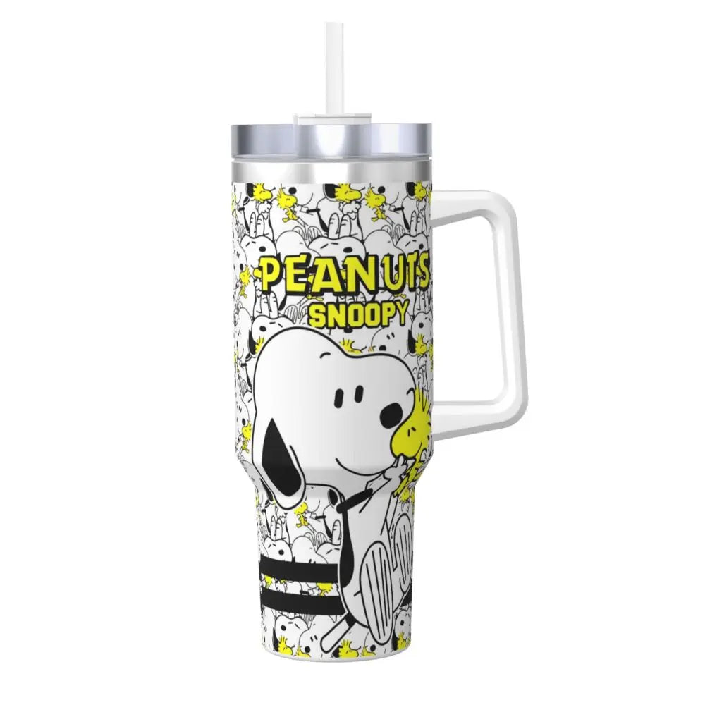 Tumbler Hot Drinks Water Bottle Portable Stainless Steel Coffee Mug A Peanuts Graphic Travel Mugs Cup