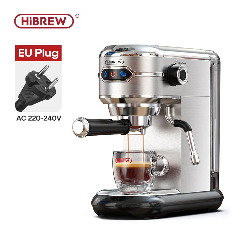HiBREW Coffee Maker Cafetera 20 Bar Inox Semi Automatic Super Slim ESE POD& Powder Espresso Cappuccino Machine Hot Water H11