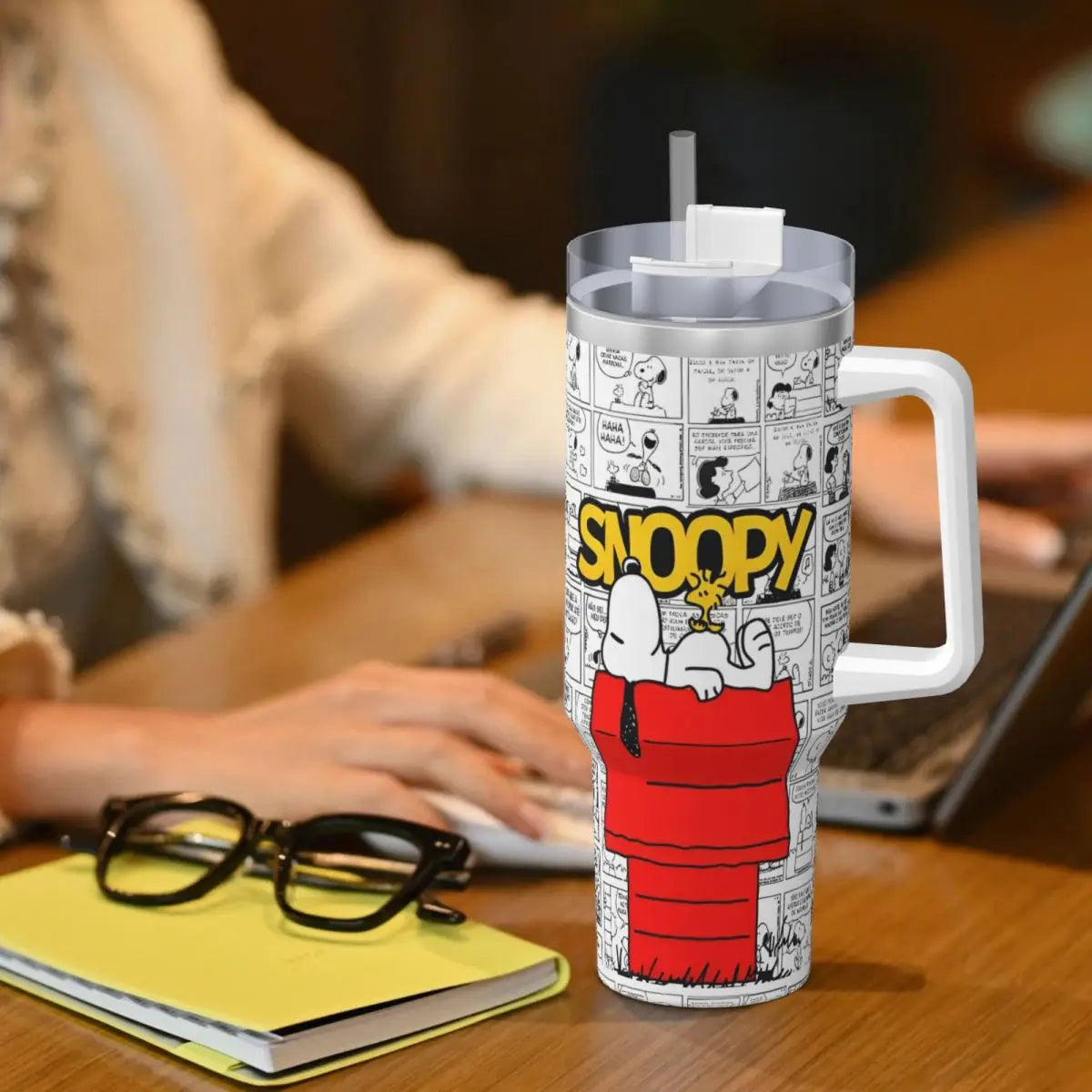 Tumbler Hot Drinks Water Bottle Portable Stainless Steel Coffee Mug A Peanuts Graphic Travel Mugs Cup