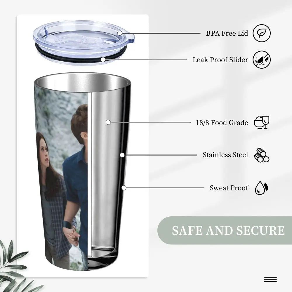 The Twilight Saga Movie Insulated Tumbler with Straws Stainless Steel Thermal Mug Outdoor Travel Thermos Bottle Cup