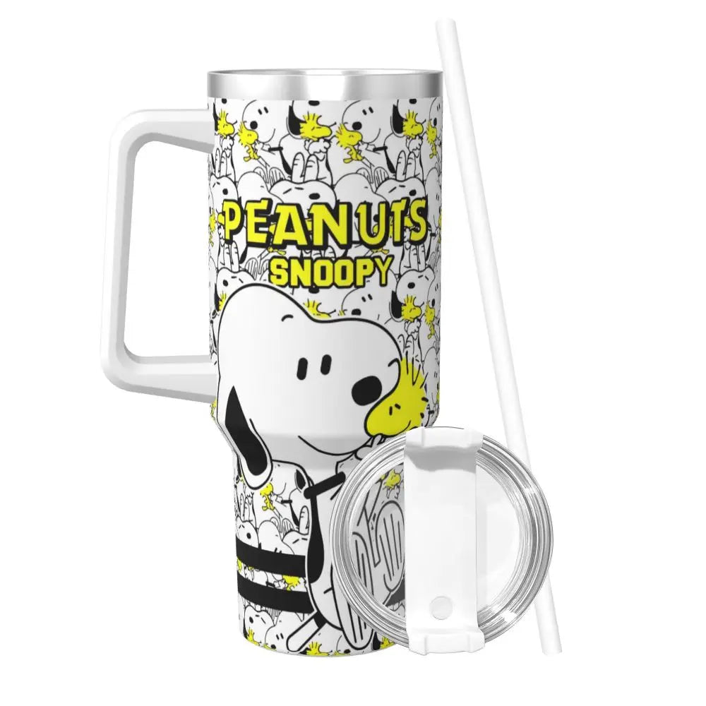 Tumbler Hot Drinks Water Bottle Portable Stainless Steel Coffee Mug A Peanuts Graphic Travel Mugs Cup