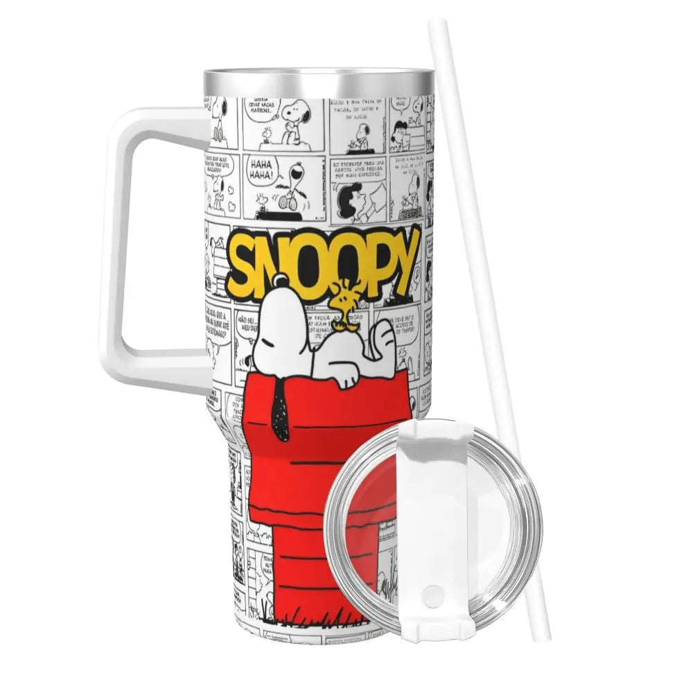 Tumbler Hot Drinks Water Bottle Portable Stainless Steel Coffee Mug A Peanuts Graphic Travel Mugs Cup