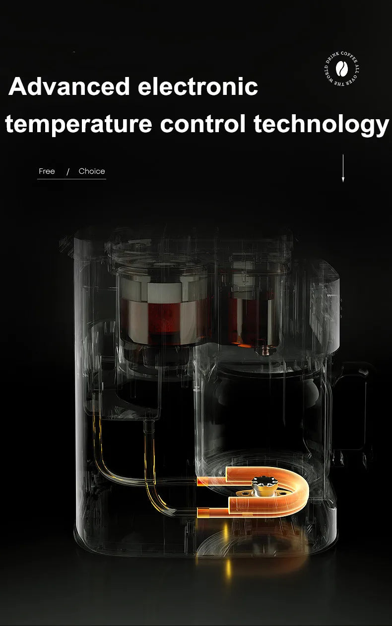 2 In1 Drip Coffee Machine Apply To Ground&Beans Home Appliances Dripping Coffee Maker With Digital Display&keep Warm