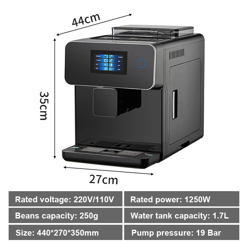 Kitchen Cappuccino Kapuchinator Machine Milk Foam Bubble Frother Automatic Italian Espresso Cafe Maker With Coffee Beans Grinder