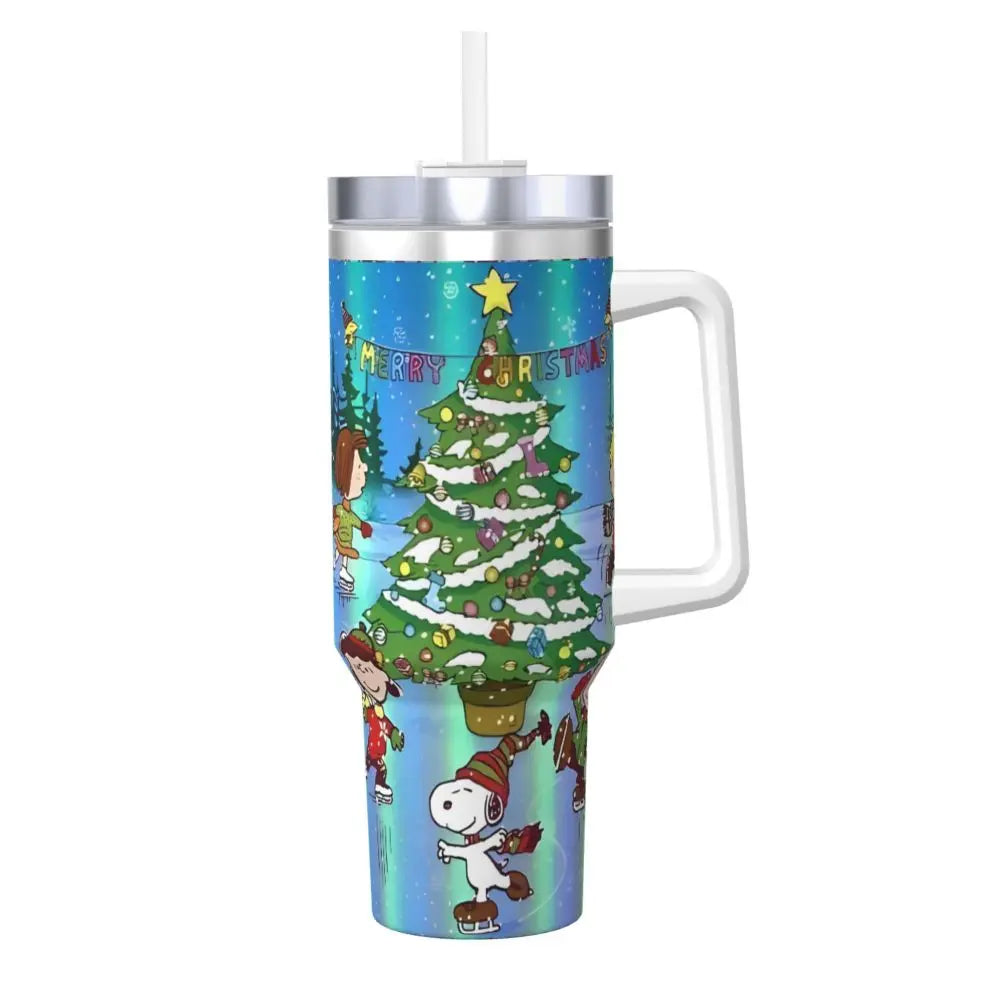 Tumbler Hot Drinks Water Bottle Portable Stainless Steel Coffee Mug A Peanuts Graphic Travel Mugs Cup
