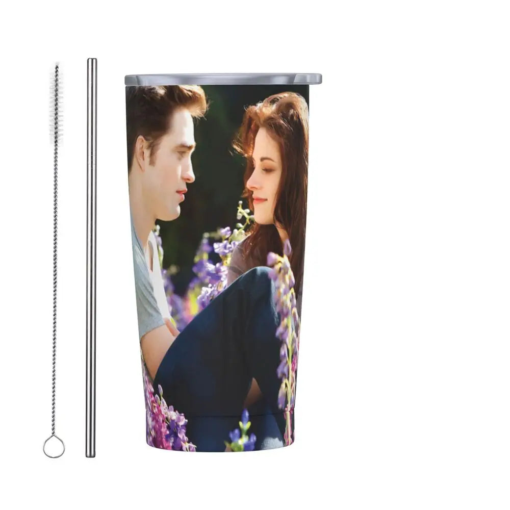 The Twilight Saga Movie Insulated Tumbler with Straws Stainless Steel Thermal Mug Outdoor Travel Thermos Bottle Cup